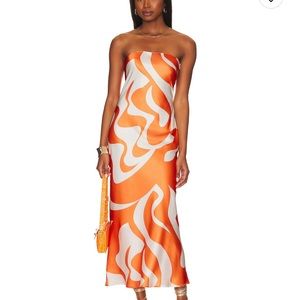 SNDYS Angel dress in orange swirl